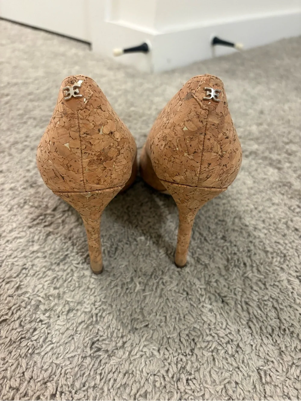Sam Edelman Cork Pointed-Toe Pumps - Natural Cork Tan